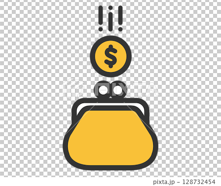ドル硬貨アイコン｜金融・貯蓄 ベクター素材 128732454
