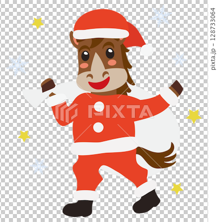 午年の馬のサンタクロース 128733064