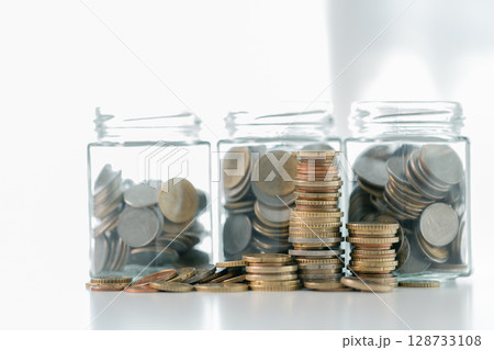 Business save money coin growth concept involves strategic financial management investment loan bank real estate economic development encourage buy income stack investment economy return accountancy Business save money coin growth concept involves strategic financial management investment loan bank real estate economic development encourage buy income stack investment economy return accountancy 128733108