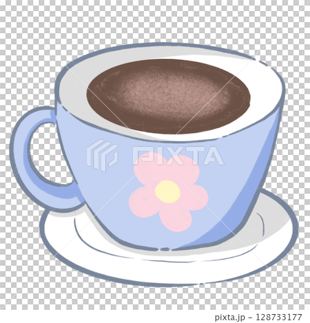 coffee cartoon illustration with decorations in flat kawaii style for drink and breakfast themes coffee cartoon illustration with decorations in flat kawaii style for drink and breakfast themes 128733177