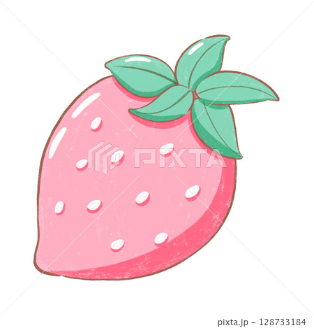 strawberry cartoon illustration with decorations in flat cute style for fruit and food themes strawberry cartoon illustration with decorations in flat cute style for fruit and food themes 128733184
