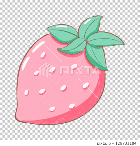 strawberry cartoon illustration with decorations in flat cute style for fruit and food themes strawberry cartoon illustration with decorations in flat cute style for fruit and food themes 128733184
