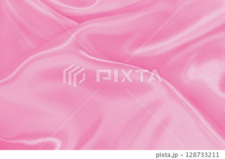 Pink fabric cloth texture for background and design art work, beautiful crumpled pattern of silk or linen. 128733211