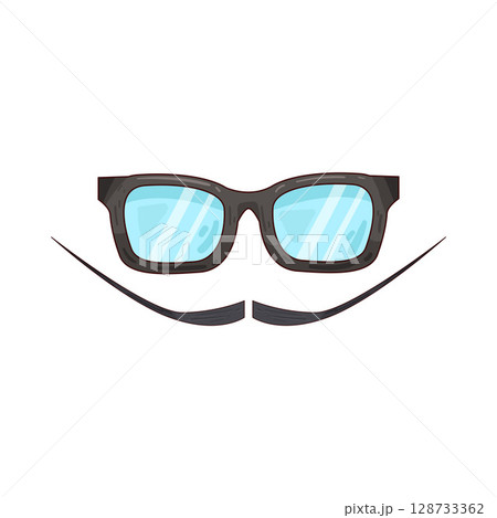 illustration of mustache and glasses 128733362