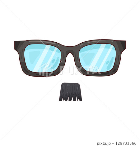 illustration of mustache and glasses 128733366