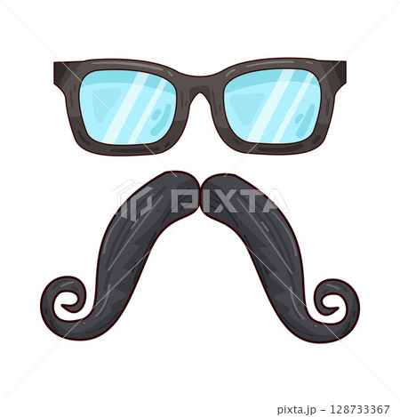 illustration of mustache and glasses illustration of mustache and glasses 128733367