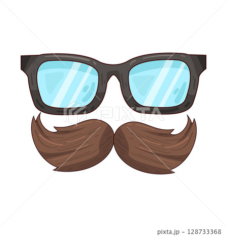 illustration of mustache and glasses illustration of mustache and glasses 128733368