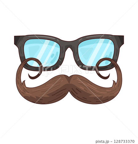illustration of mustache and glasses illustration of mustache and glasses 128733370