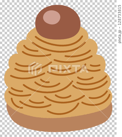 茶色いモンブランのイラスト 128733815