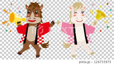 午年のセールのかわいい馬 128733973