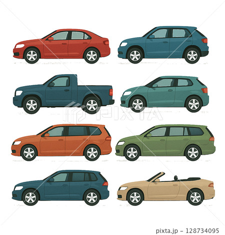 色々な車のボディタイプのイラスト 128734095