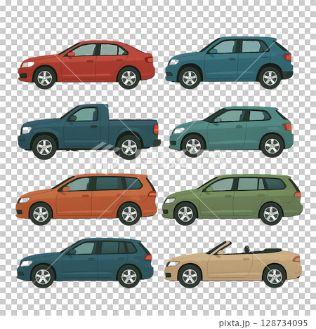 色々な車のボディタイプのイラスト 128734095
