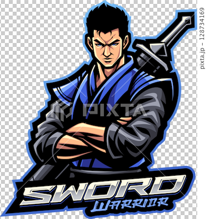 Sword warrior esport mascot 128734169