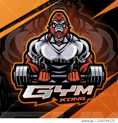 Gym kong esport mascot logo design Gym kong esport mascot logo design 128734175