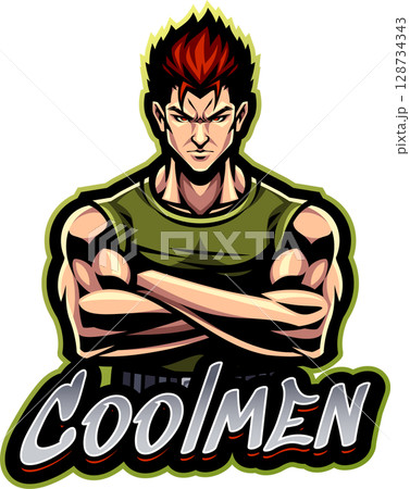 cool man esport mascot logo design cool man esport mascot logo design 128734343