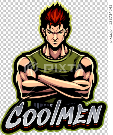 cool man esport mascot logo design cool man esport mascot logo design 128734343