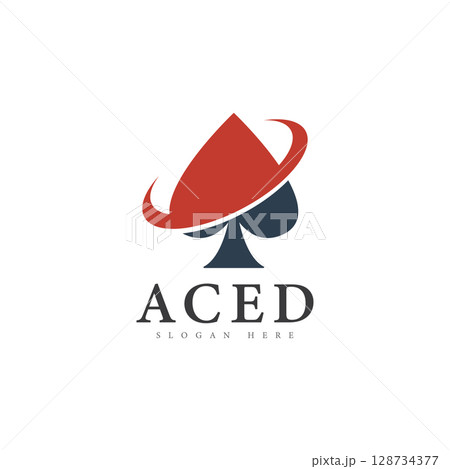 ace logo icon design for card game casino business 128734377