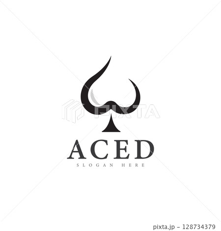 ace logo icon design for card game casino business 128734379