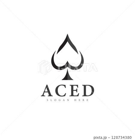 ace logo icon design for card game casino business 128734380