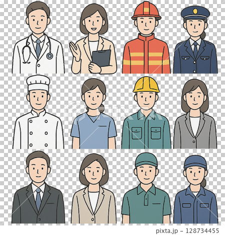 各種職業的男女 128734455