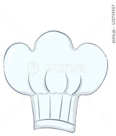 Chef's hat clipart with decorations and cute design in colorful flat cartoon drawing for projects 128734557