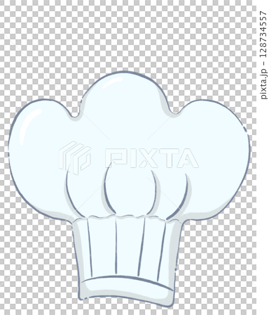 Chef's hat clipart with decorations and cute design in colorful flat cartoon drawing for projects 128734557