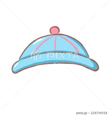 hat clipart with decorations and cute design in colorful flat cartoon drawing for projects 128734558