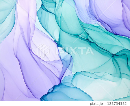 流れる水色の抽象的な背景 128734582