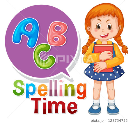 Colorful Alphabet Learning with Smiling Girl 128734733