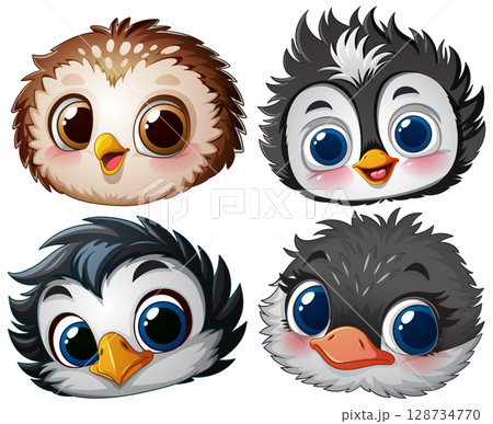 Adorable Baby Bird Faces Collection 128734770