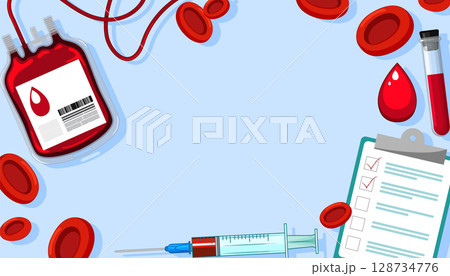 Medical Blood Donation and Testing Vector Illustration Medical Blood Donation and Testing Vector Illustration 128734776