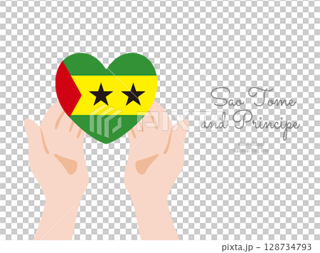 [Santome Principe] Hand and national flag icon vector illustration 128734793