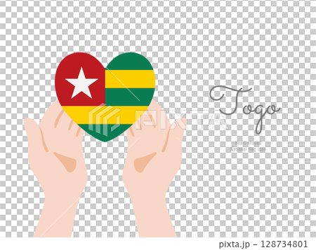 [Togo] hand and national flag icon vector illustration 128734801