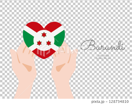 [Burundi] hand and national flag icon vector illustration 128734810