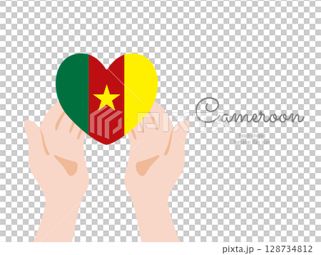 [Cameloon] hand and national flag icon vector illustration 128734812