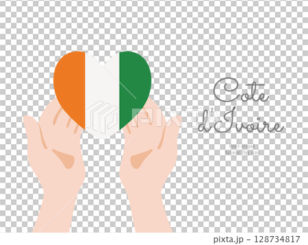 [Côte d'Ivoire] hand and national flag icon vector illustration 128734817