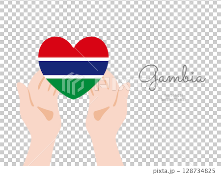 [Gambia] hand and national flag icon vector illustration 128734825