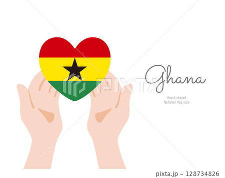 [ガーナ]手と国旗のアイコン ベクターイラスト 128734826