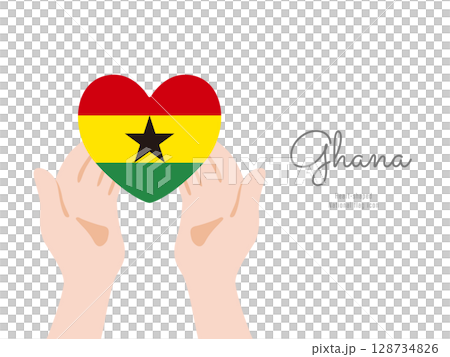 [ガーナ]手と国旗のアイコン ベクターイラスト 128734826