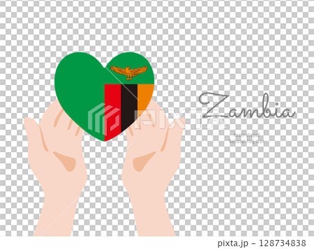 [Zambia] hand and national flag icon vector illustration 128734838