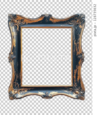 Ornate empty picture frame with a vintage design for decorative display in various settings 128735632
