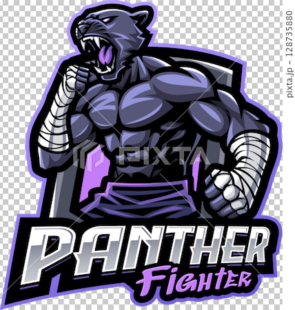 Panther fighter esport mascot logo design 128735880