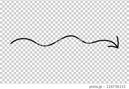 手書き風のシンプルな矢印 手書き風のシンプルな矢印 128736131