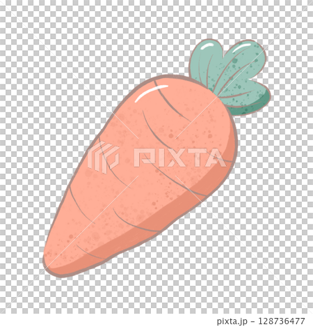 carrot cartoon drawing with decorations in flat cute hand drawn style 128736477
