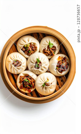 noodles with meat in soup 128736657