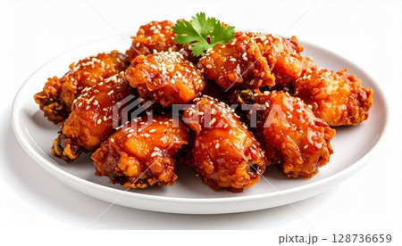 chicken wings fried in batter 128736659