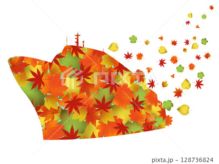 紅葉をモチーフにしたイラスト 紅葉をモチーフにしたイラスト 128736824