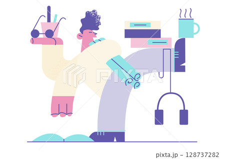 Multitask, management, balancing daily tasks concept Multitask, management, balancing daily tasks concept 128737282