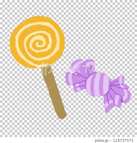 かわいいハロウィンのお菓子（キャンデー） 128737571