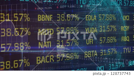 Image of financial data processing over statistics 128737743